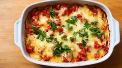 Domowa zapiekanka makaronowa – prosty przepis z kurczakiem i pomidorami